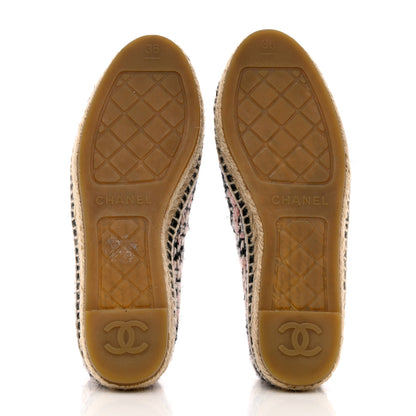 Chanel Tweed Lambskin CC Espadrilles 36 Pink Black 5 of 10