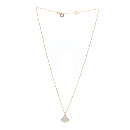 Bulgari 18K Yellow Gold Diamond Mother of Pearl Small Divas' Dream Pendant Necklace 3 of 5