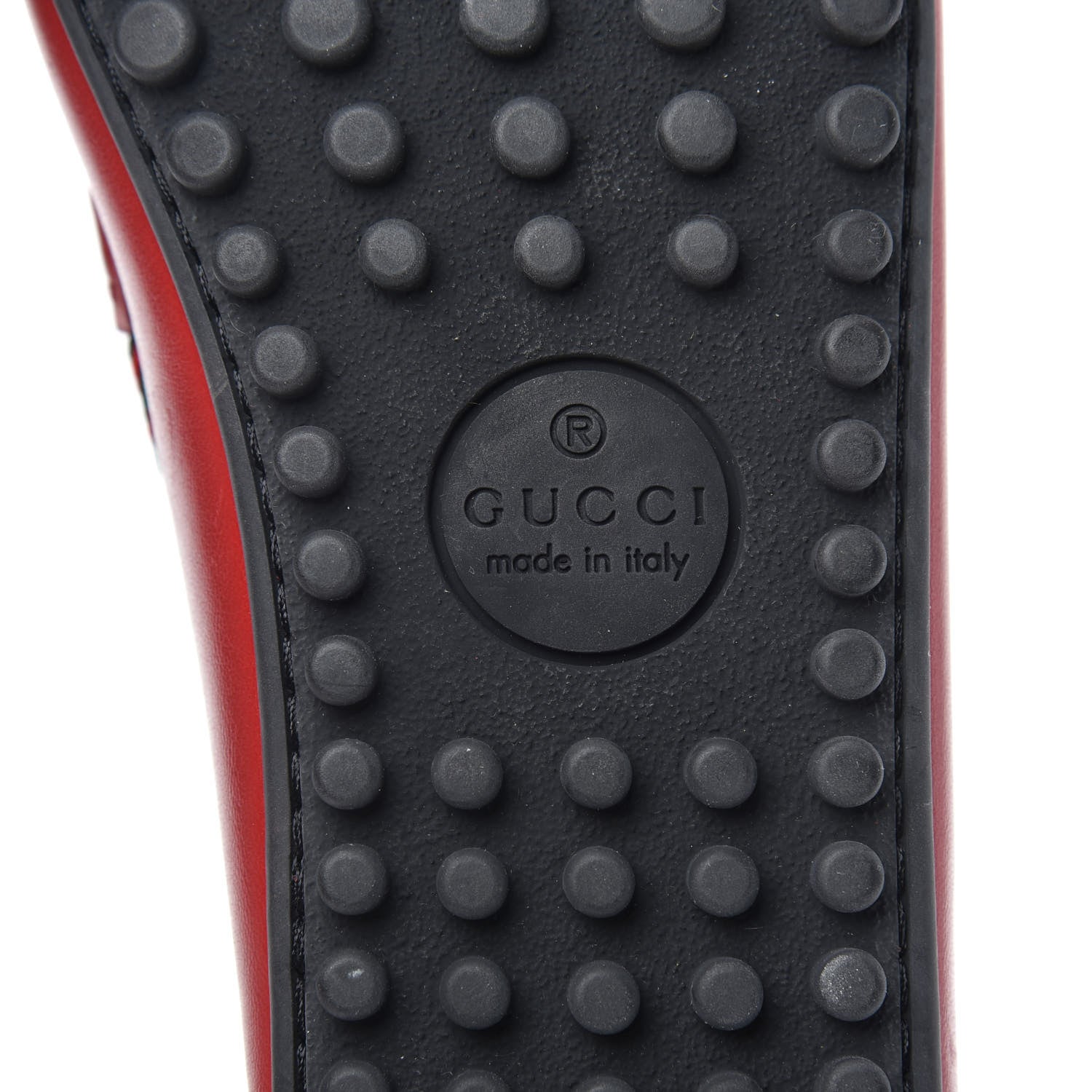 Gucci Nappa Mens Bee Driver Loafers 10.5 Red 7 of 8