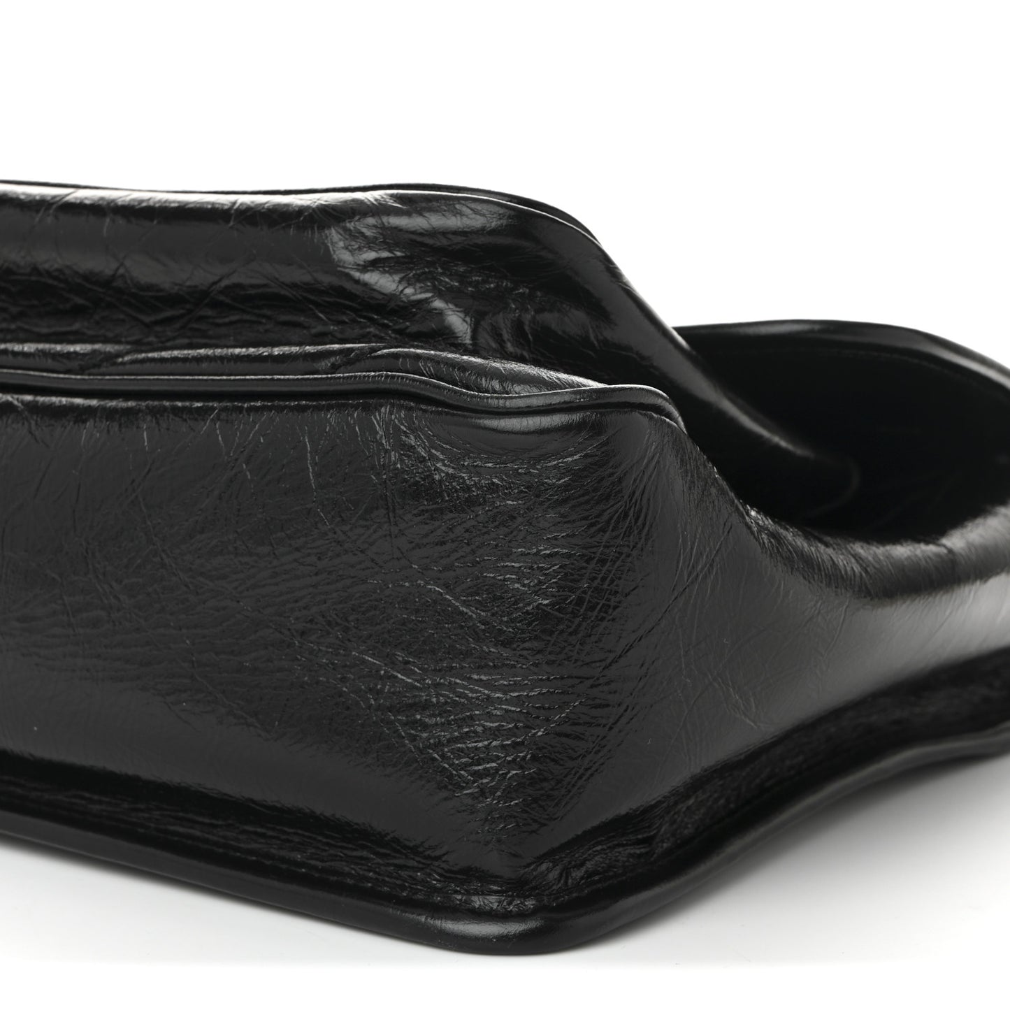 Crinkled Calfskin Matelasse Monogram Medium Niki Chain Satchel Black