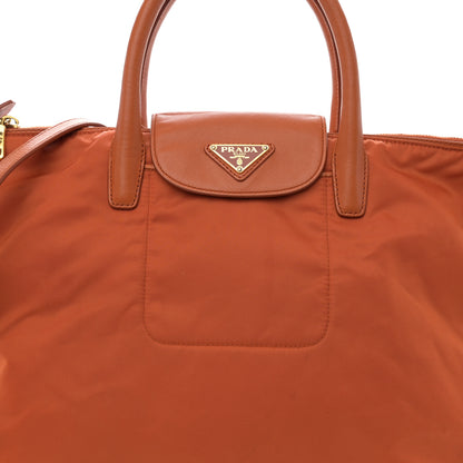 Prada Tessuto Nylon Saffiano Tote Papaya 8 of 16