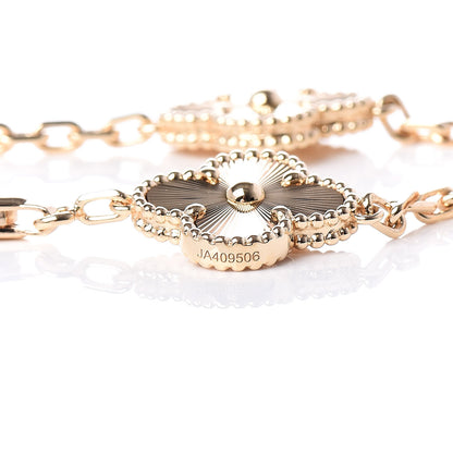 Van Cleef & Arpels 18K Yellow Gold 5 Motifs Guilloche Vintage Alhambra Bracelet 4 of 6