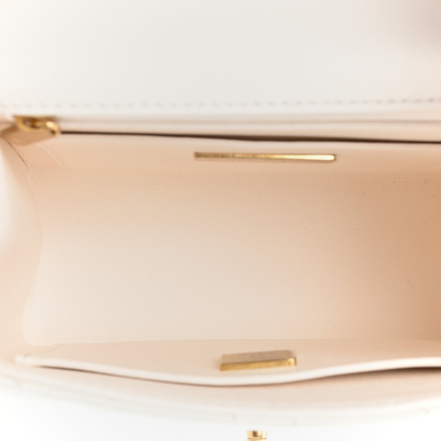 Lambskin Handle Crush Top Handle Flap Bag White