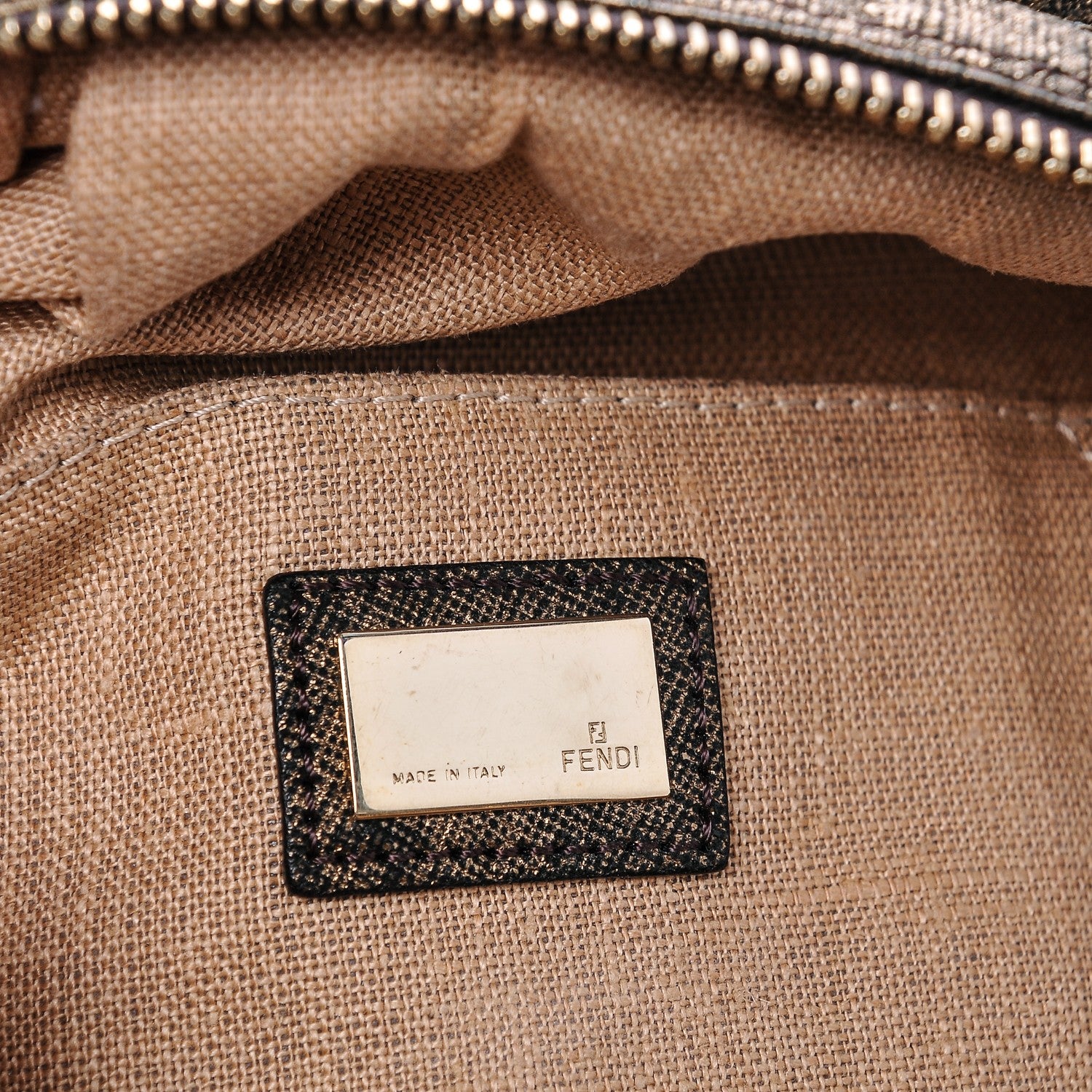 Fendi Zucca Goatskin Spy Bowler Tobacco Bronzo 9 of 10