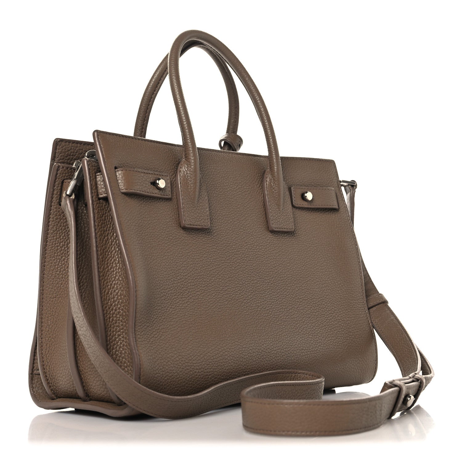 Saint Laurent Grained Calfskin Baby Sac De Jour Souple Taupe 3 of 12
