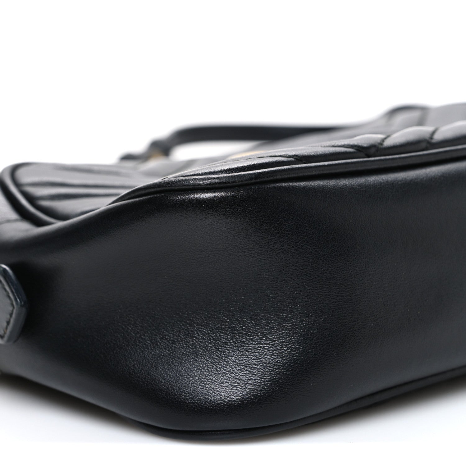 Gucci Calfskin Matelasse Small GG Marmont Chain Shoulder Bag Black 9 of 10