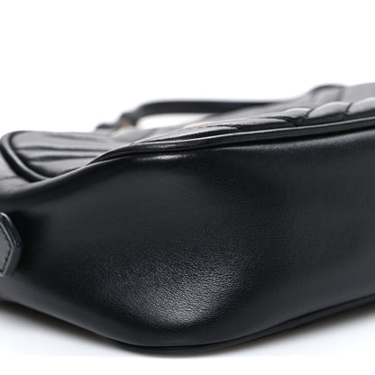 Gucci Calfskin Matelasse Small GG Marmont Chain Shoulder Bag Black 9 of 10