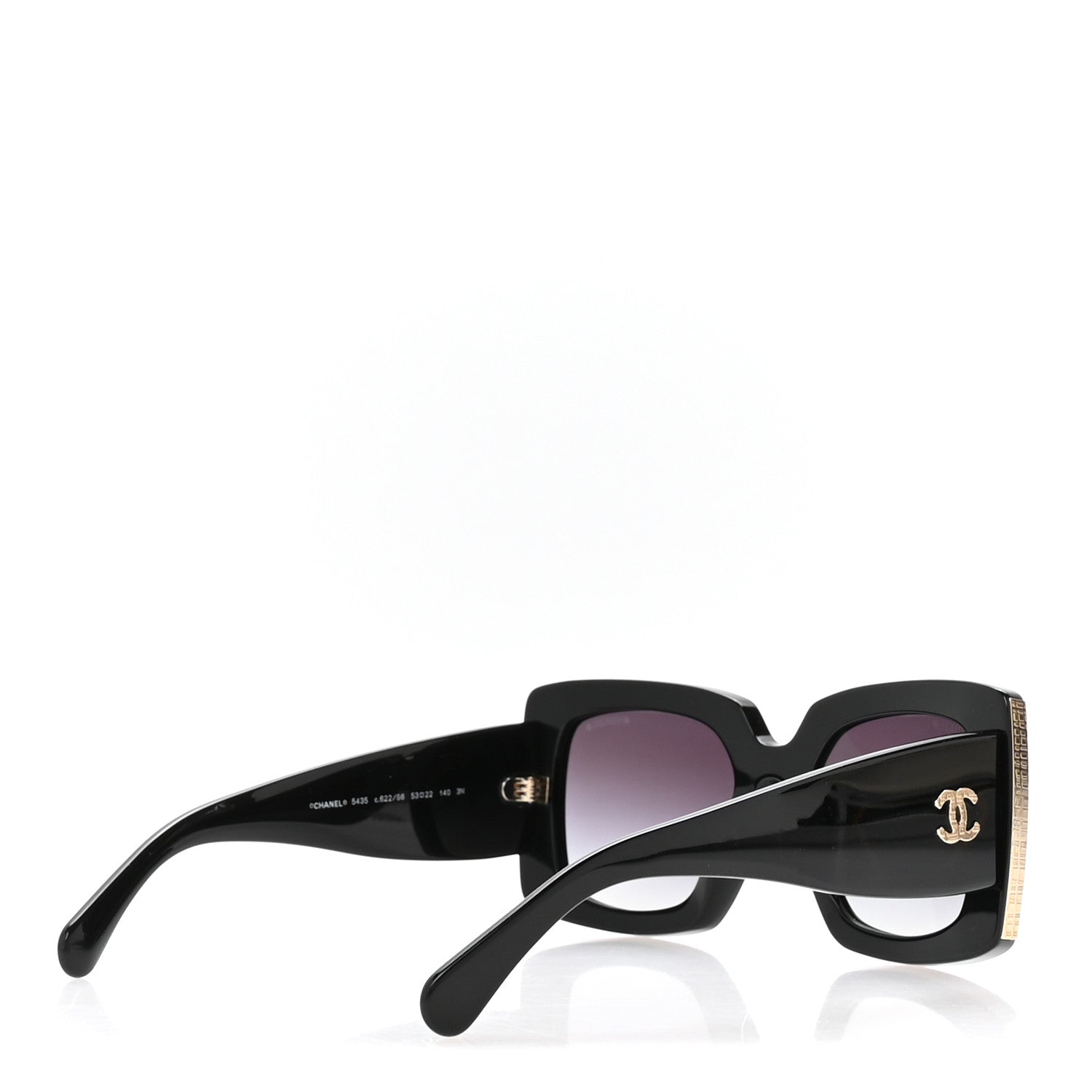 Chanel Acetate Rectangle Sunglasses 5435 Black 4 of 8