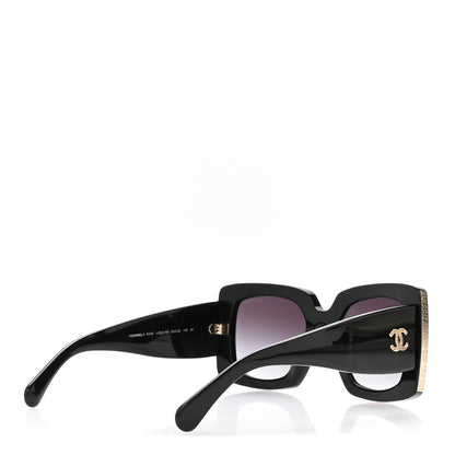 Chanel Acetate Rectangle Sunglasses 5435 Black 4 of 8
