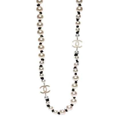 Chanel Graduated Pearl CC Long Necklace Gold 1 of 6