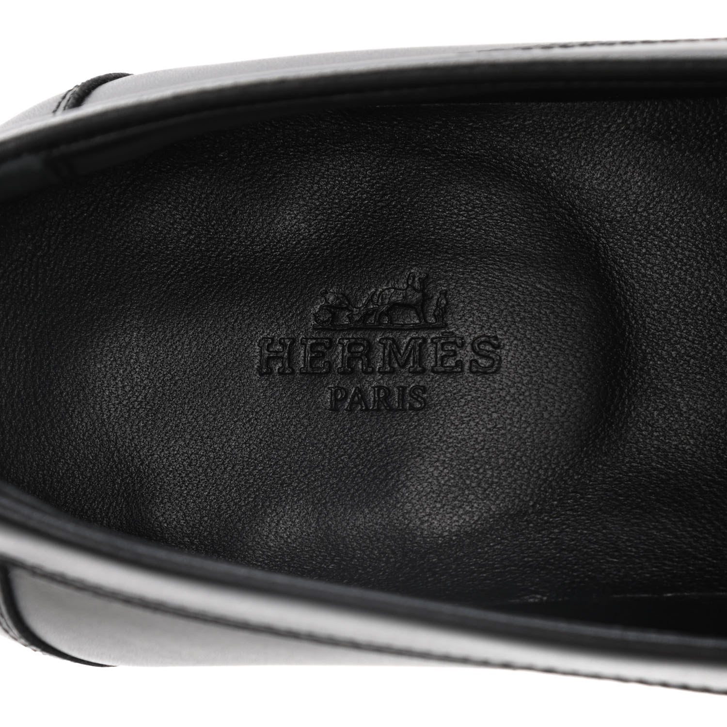 Hermes Calfskin Womens Destin Loafers 39.5 Black 9 of 10