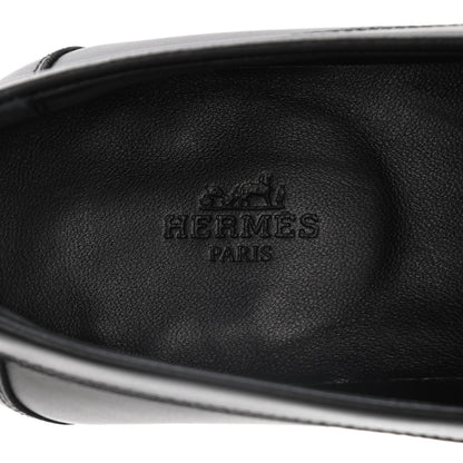 Hermes Calfskin Womens Destin Loafers 39.5 Black 9 of 10