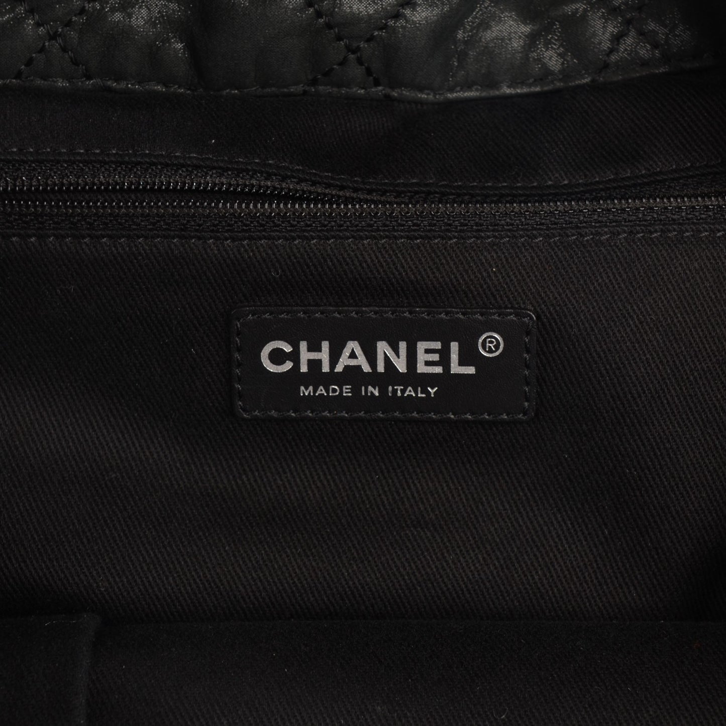 Iridescent Calfskin Quilted Large VIP Tote Black