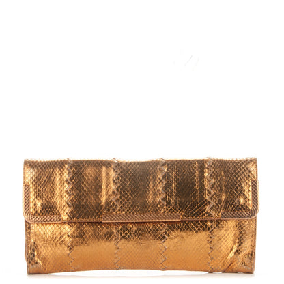 Bottega Veneta Metallic Ayers Wristlet Clutch Oro Bruciato 1 of 8