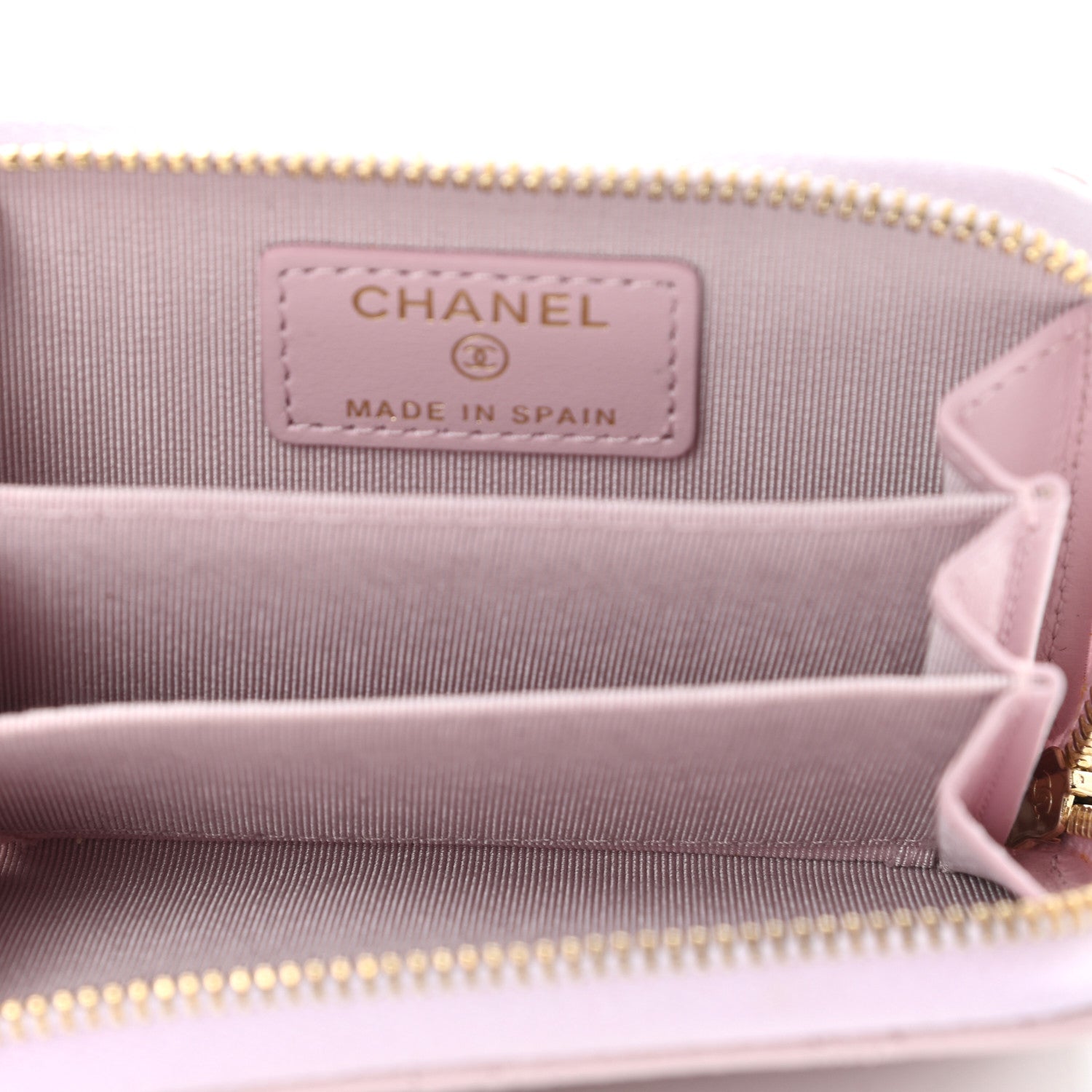 Chanel Caviar Quilted Zip Coin Purse Wallet Pink 5 of 9