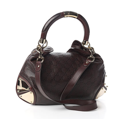 Gucci Guccissima Medium Indy Top Handle Hobo Dark Brown 2 of 9