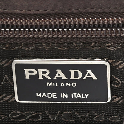 Prada Satin Flap Clutch Bag Brown 7 of 12