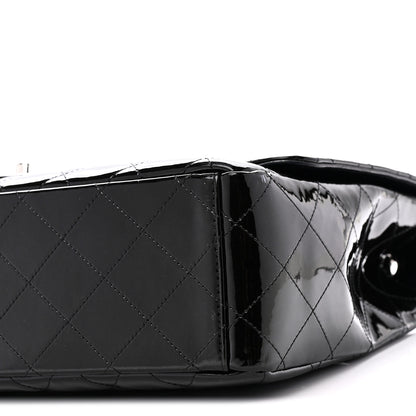 Chanel Patent Calfskin Sparkle Quilted Maxi Single Flap Black 10 of 10