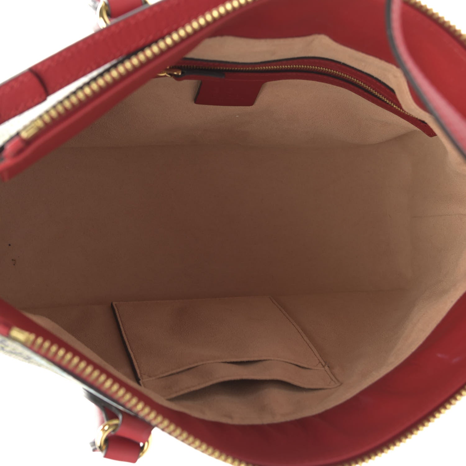 Gucci GG Supreme Monogram Blooms Medium Zip Top Tote Beige Blue Navy Hibiscus Red 5 of 15