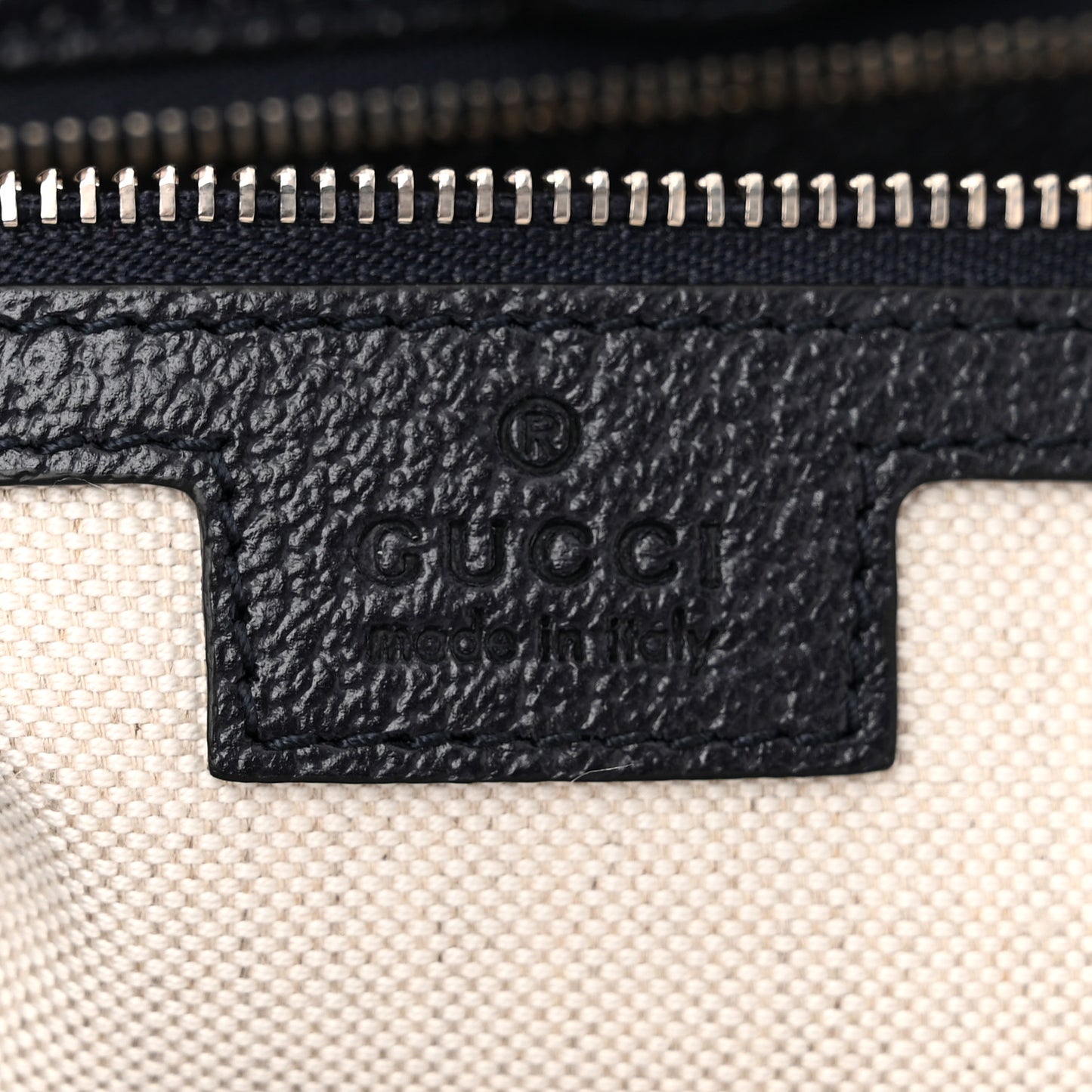 GG Supreme Monogram Textured Calfskin Web Medium Ophidia Shopping Tote Beige Blue