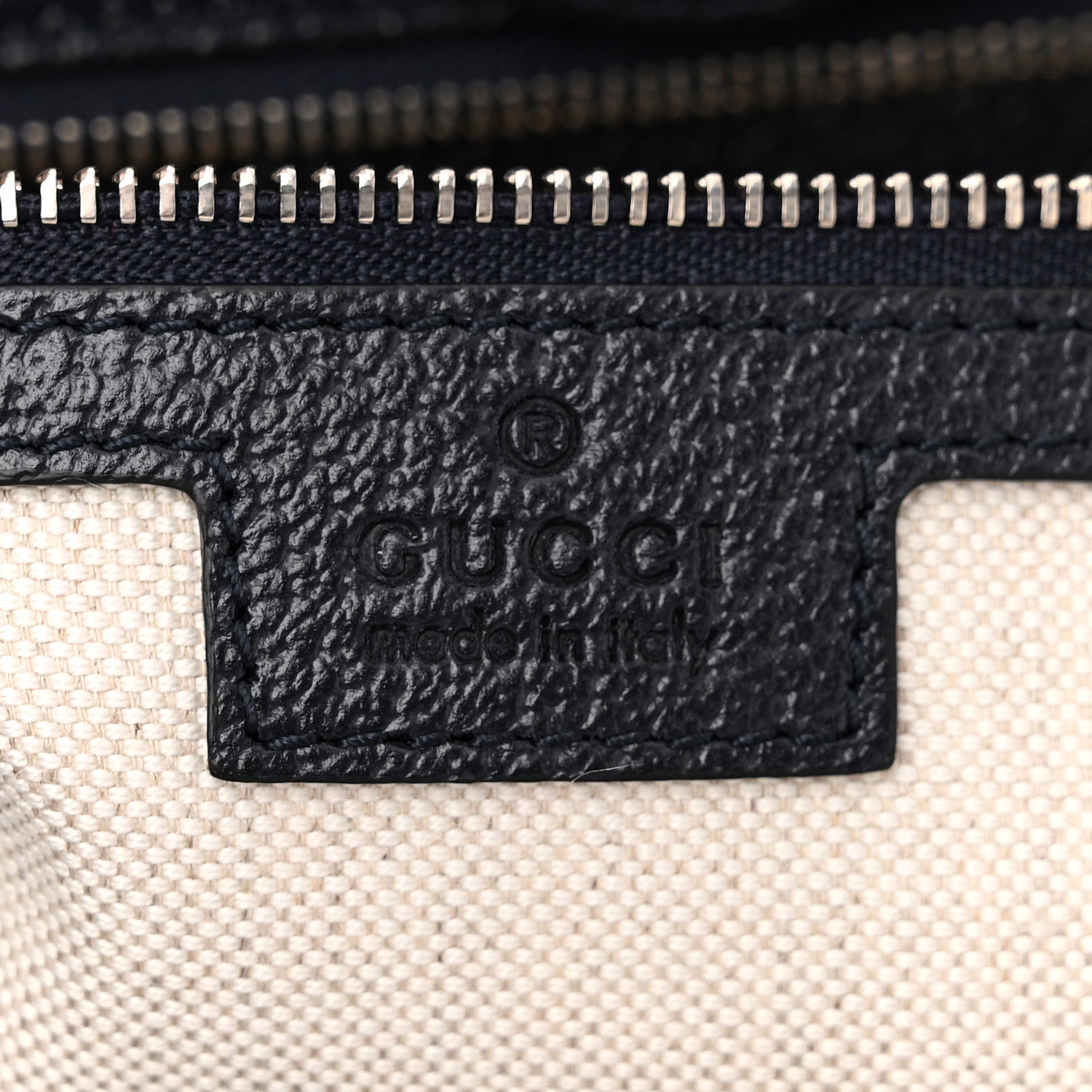 Gucci GG Supreme Monogram Textured Calfskin Web Medium Ophidia Shopping Tote Beige Blue 6 of 10