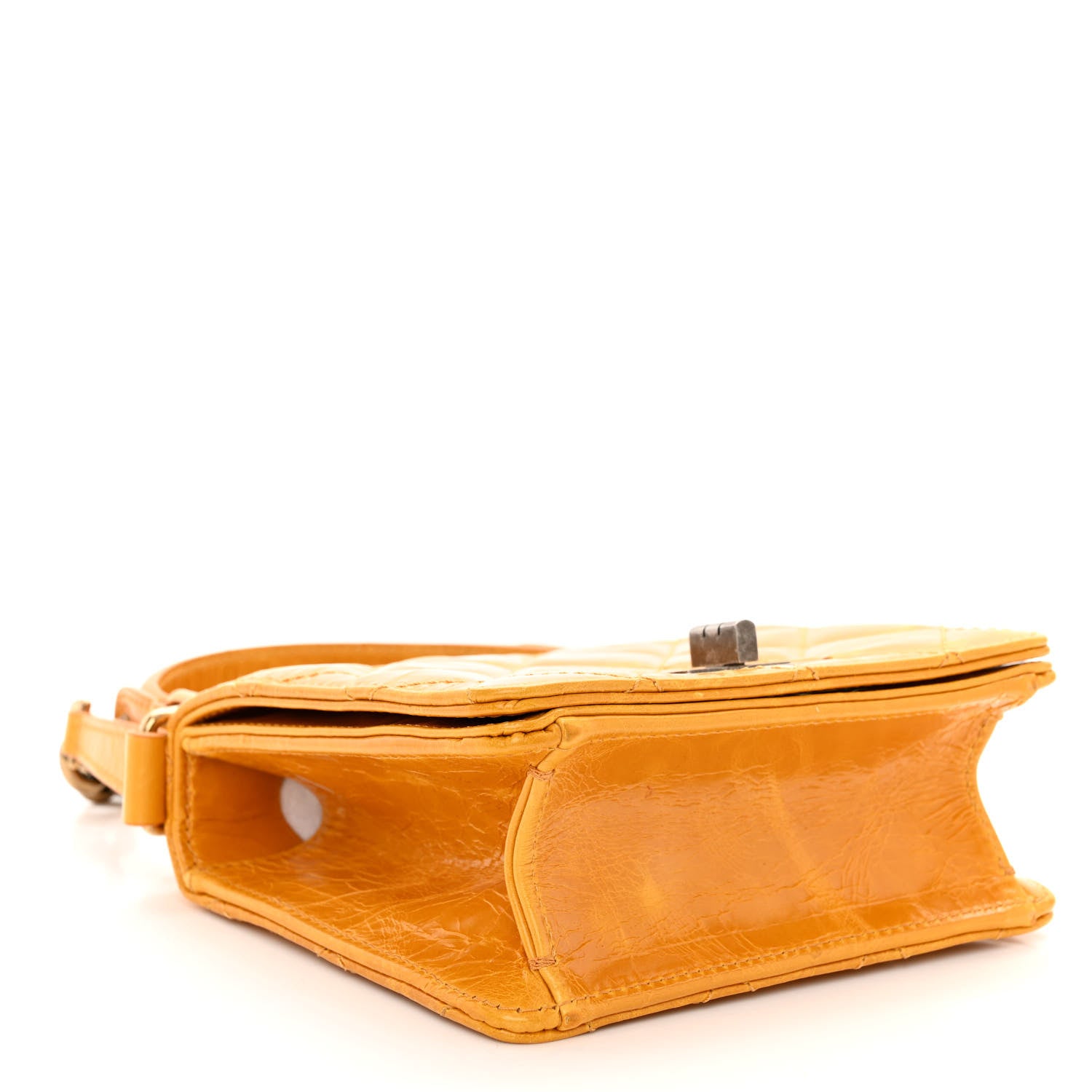 Chanel Glazed Calfskin Quilted Small Rita Top Handle Flap Yellow 4 of 11