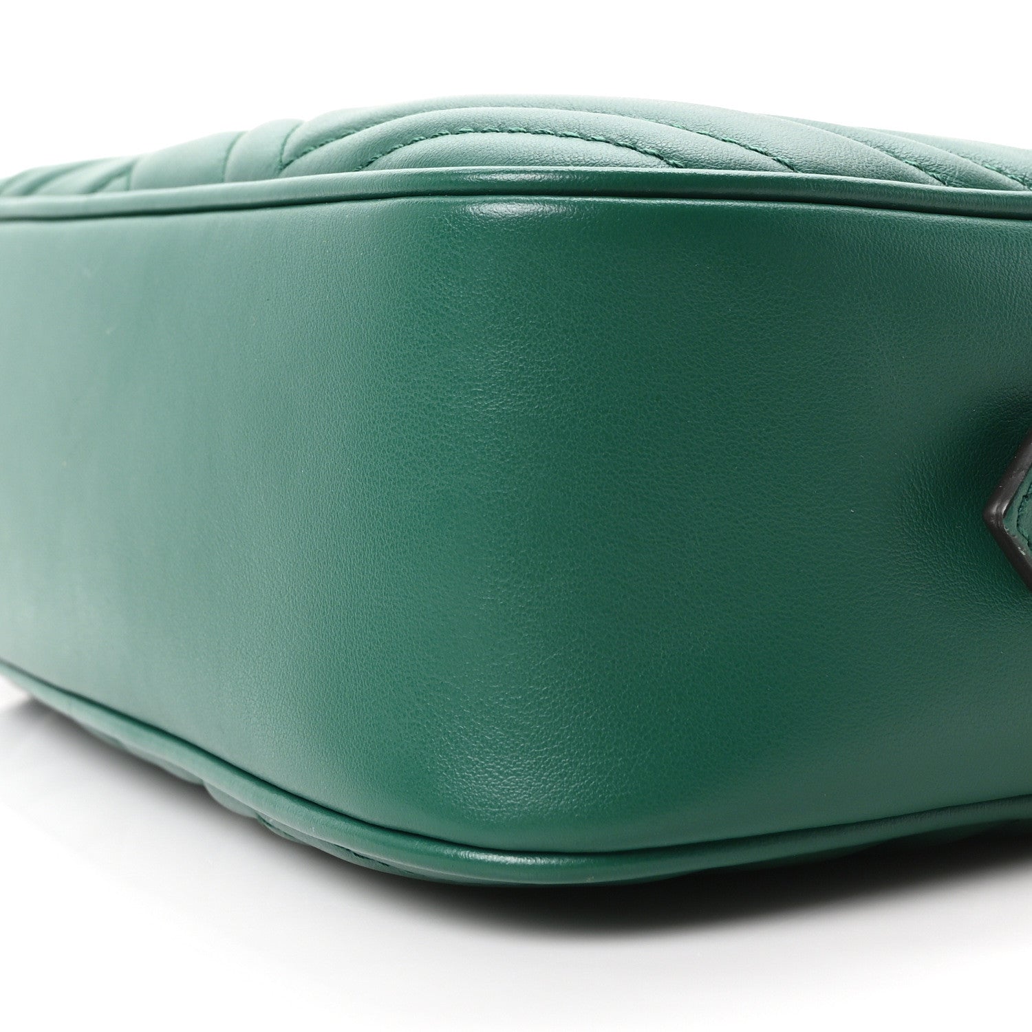 Gucci Calfskin Matelasse Small GG Marmont Chain Shoulder Bag Emerald Green 10 of 11