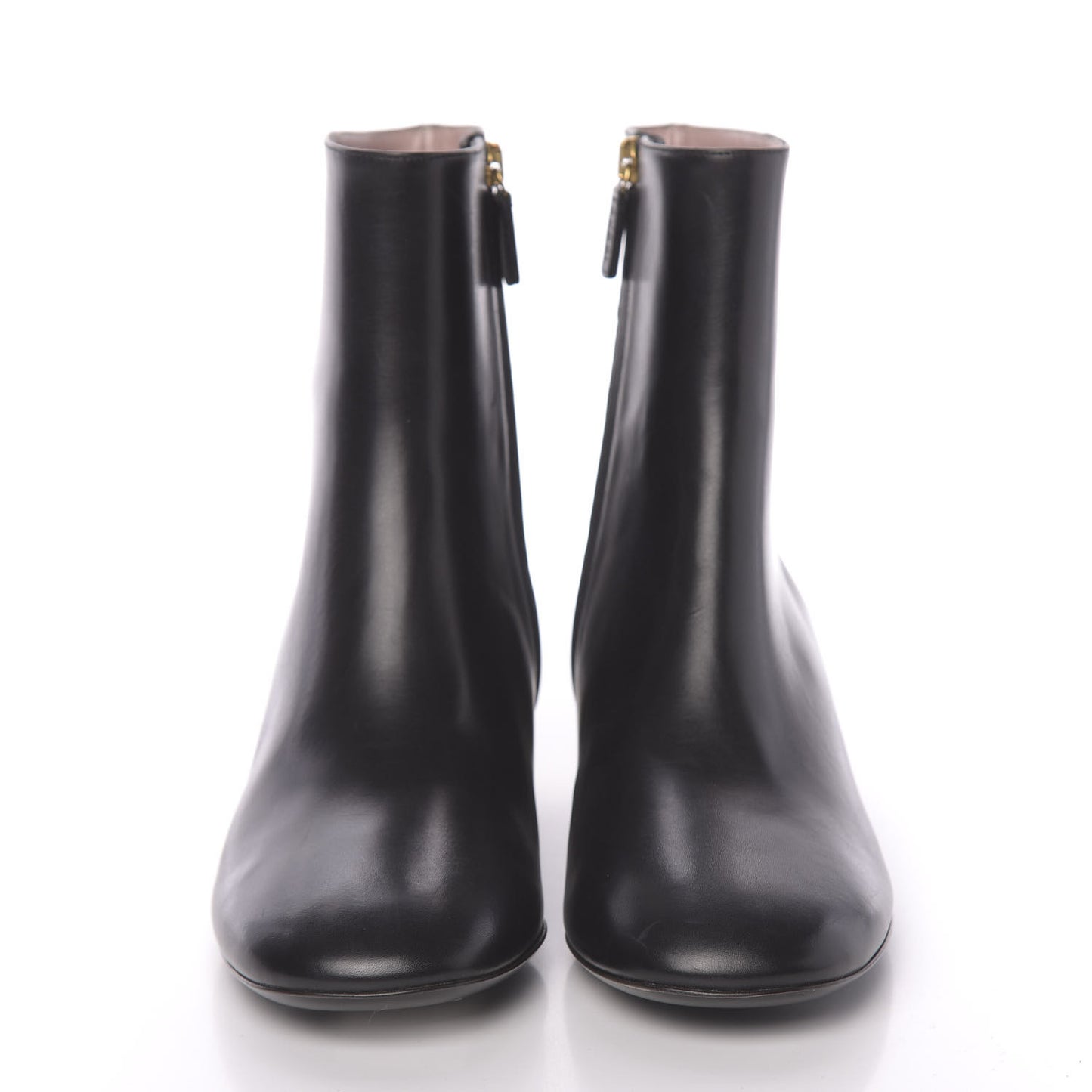 Calfskin Diamond Heel Ankle Boots 37 Black