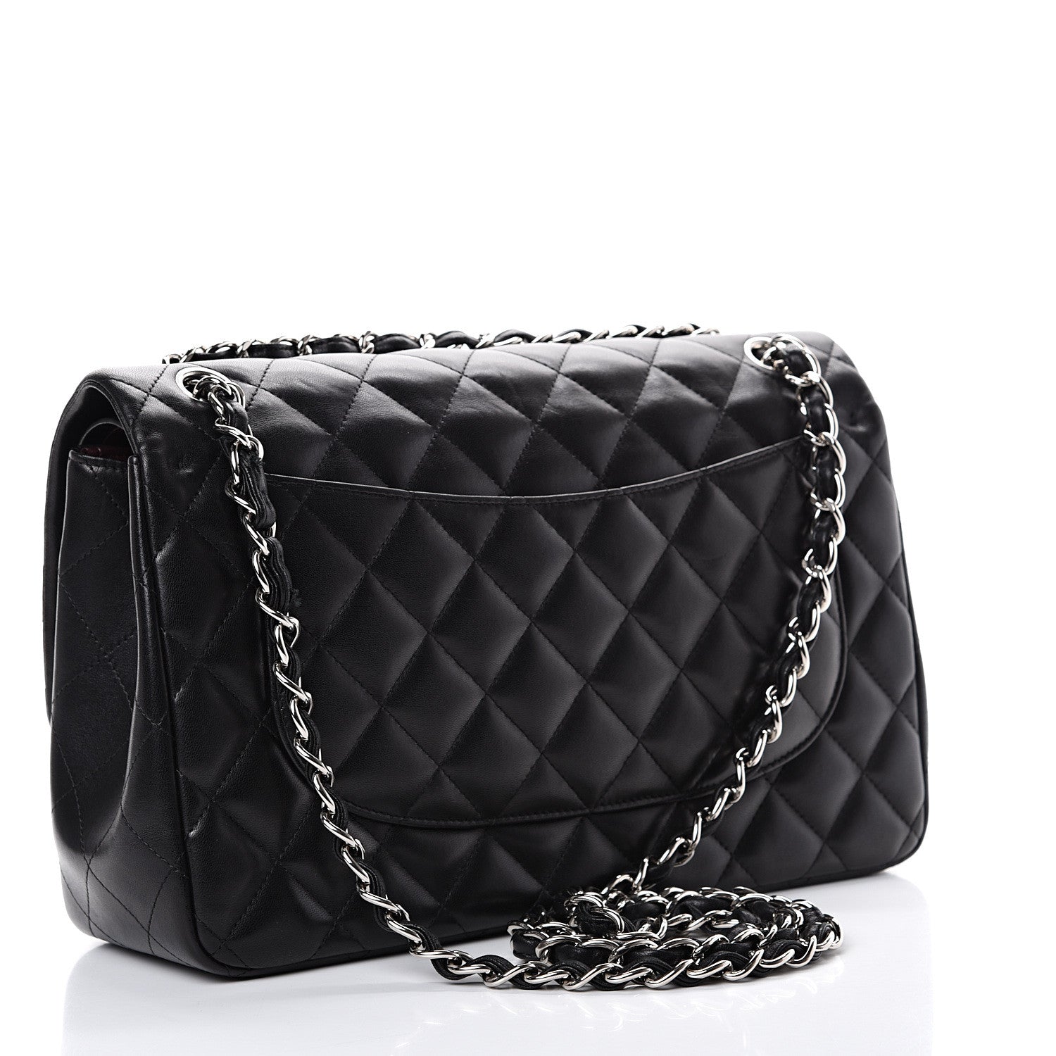 Chanel Lambskin Quilted Jumbo Double Flap Black 2 of 14