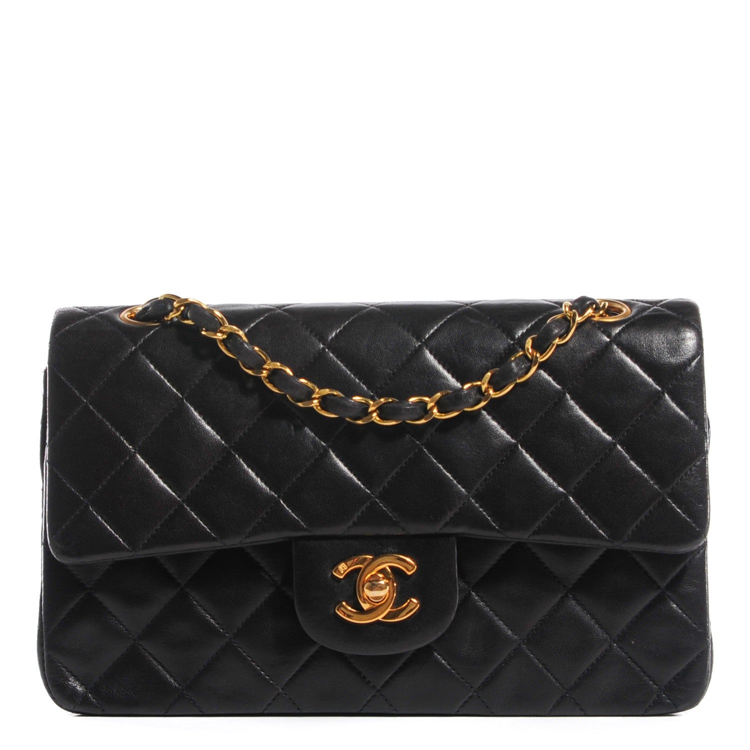 Chanel Lambskin Quilted Small Double Flap Black 1 of 8