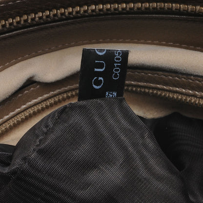 Gucci Metallic Pebbled Calfskin Medium 1973 Top Handle Satchel Golden Beige 7 of 8