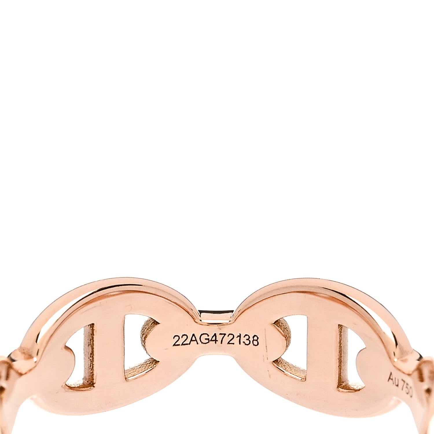 Hermes 18K Rose Gold PM Chaine D'Ancre Enchainee Ring 51 5.75 7 of 9