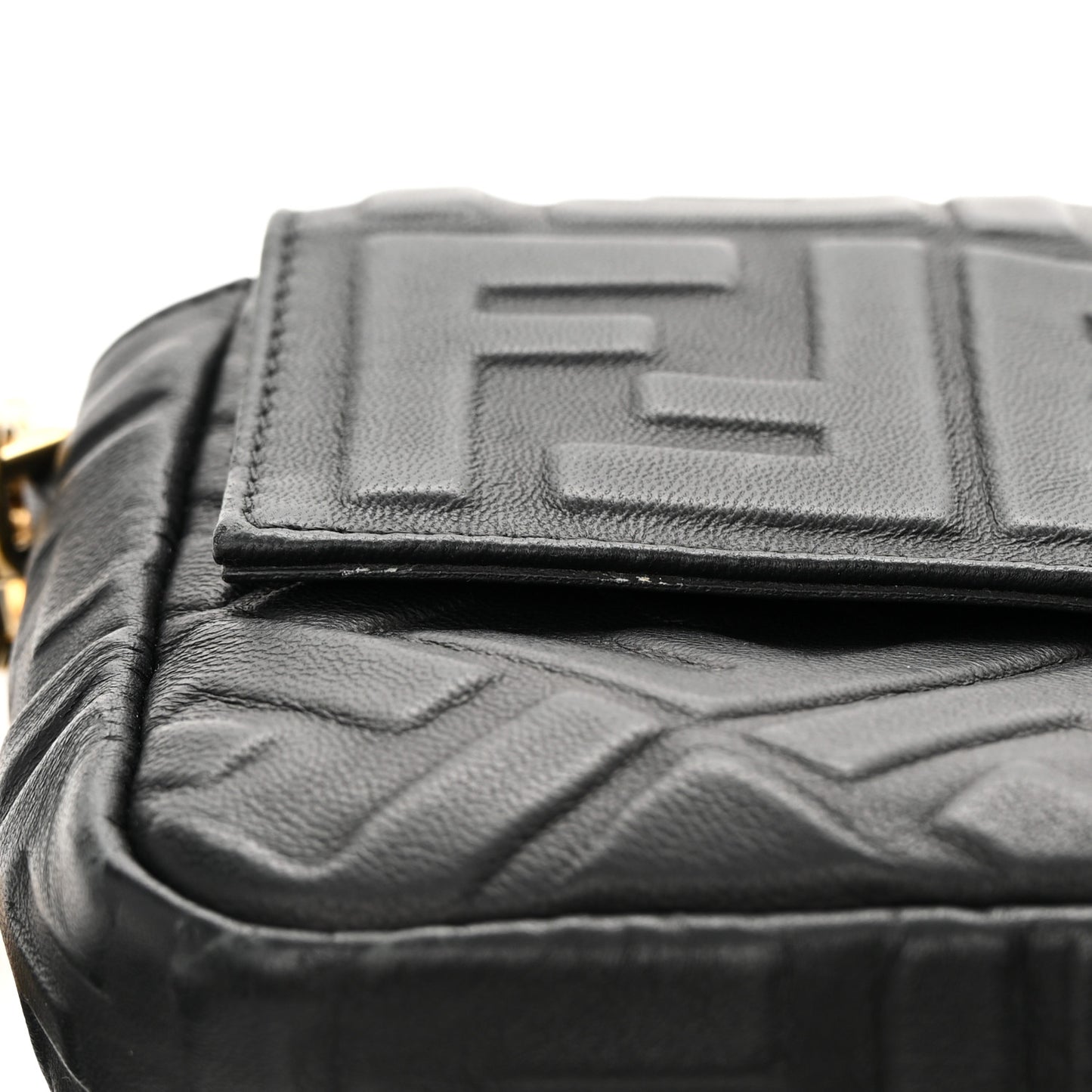 Nappa FF 1974 Embossed Baguette Black