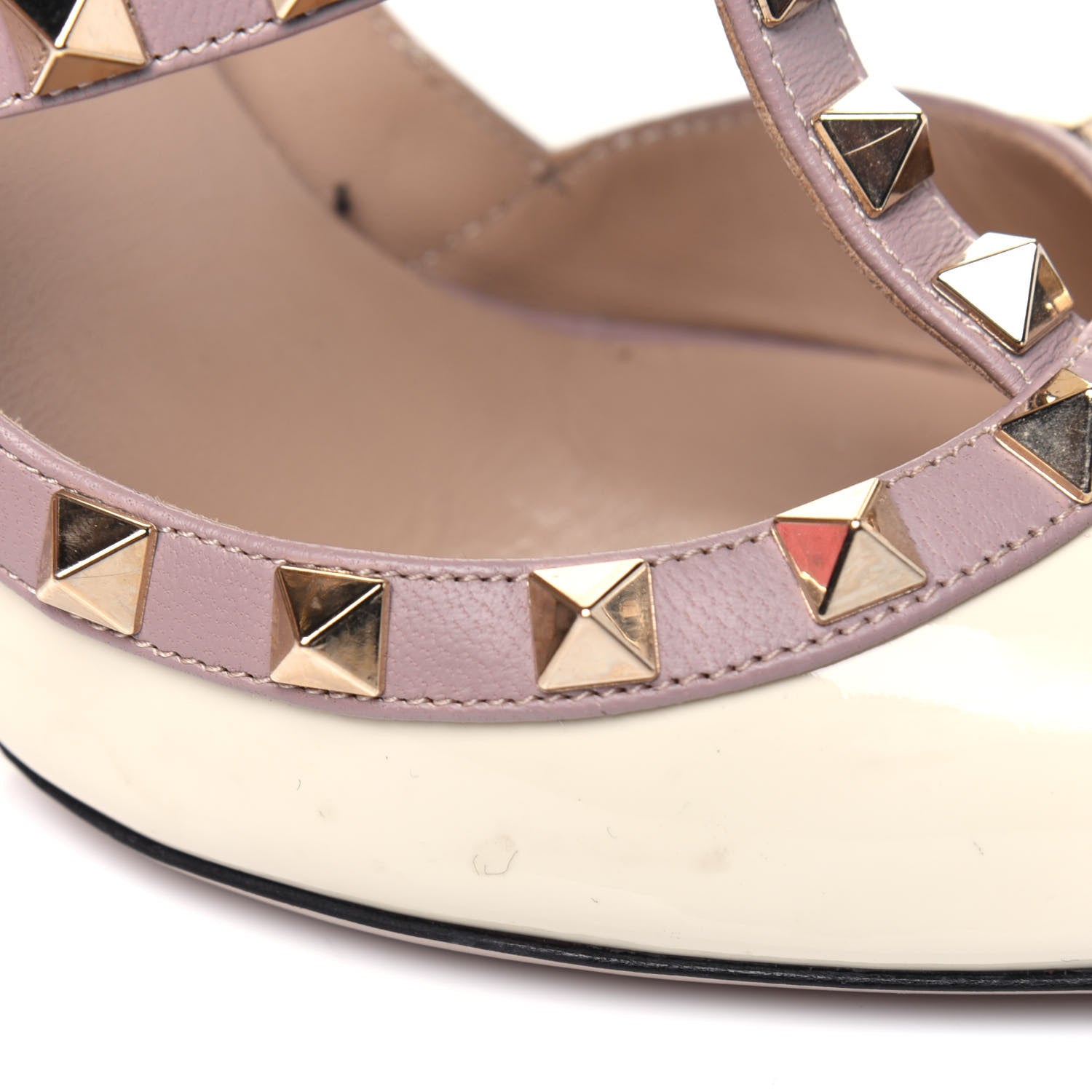 Valentino Garavani Patent Rockstud Ankle Strap 100mm Pumps 36 Light Ivory Poudre 13 of 14