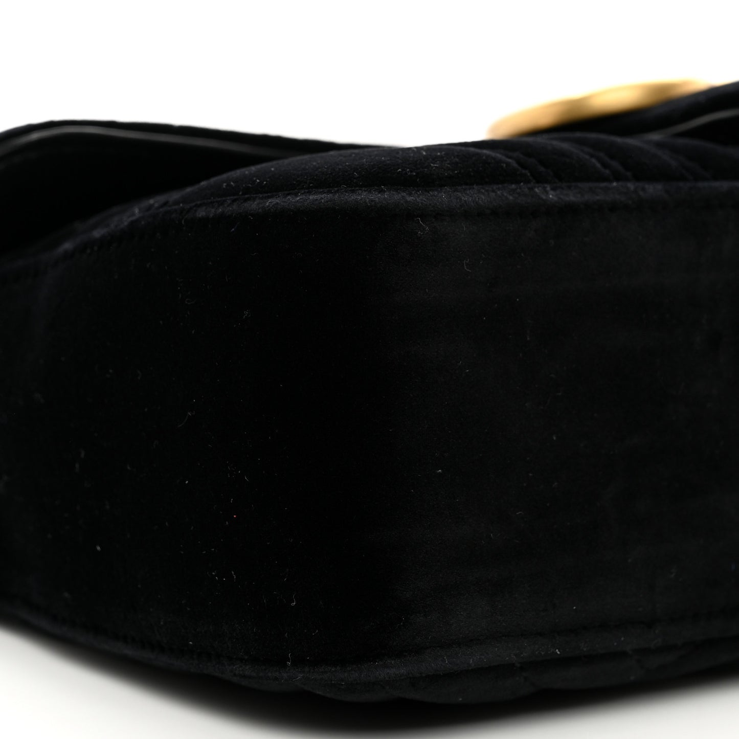 Velvet Matelasse Small GG Marmont Shoulder Bag Black