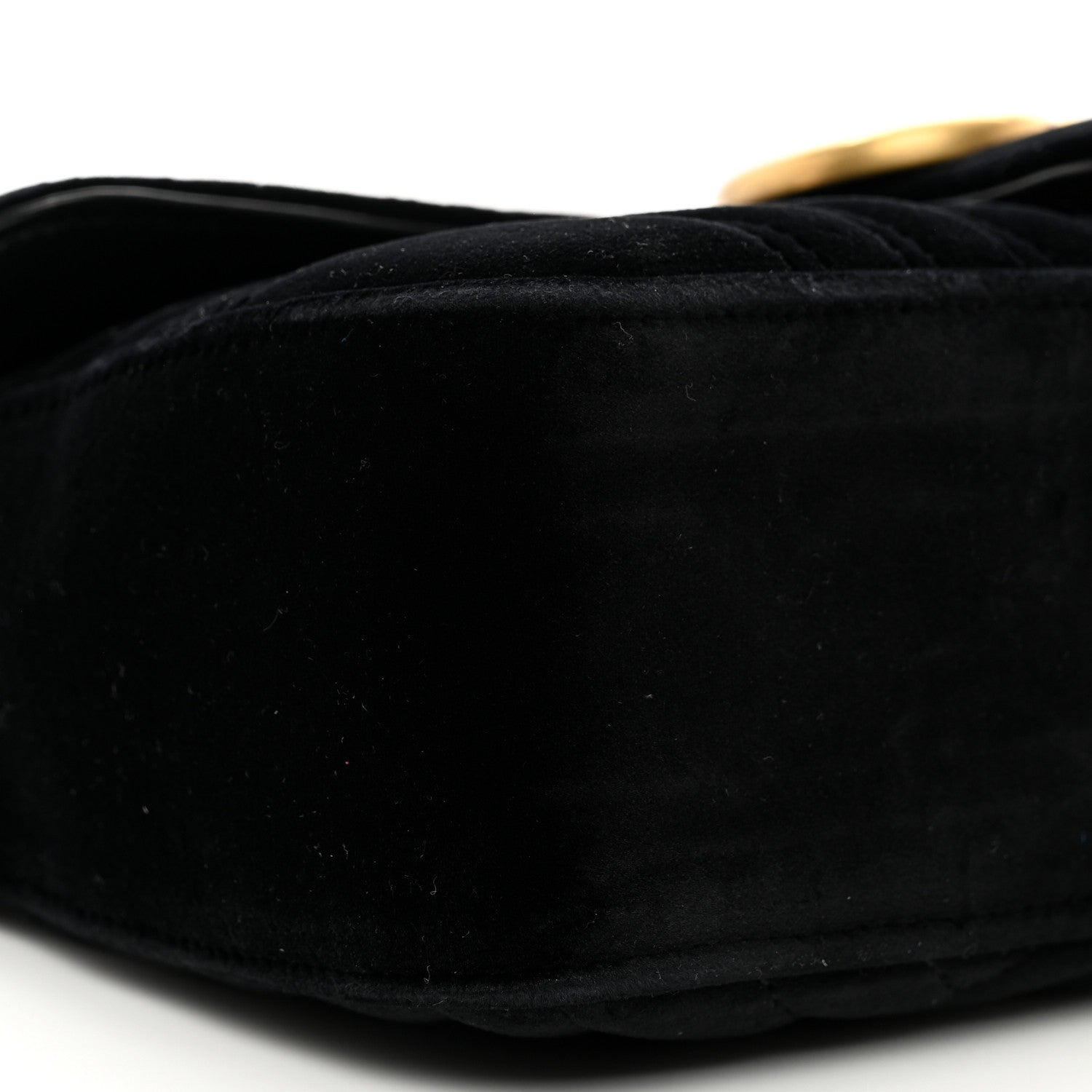 Gucci Velvet Matelasse Small GG Marmont Shoulder Bag Black 9 of 10
