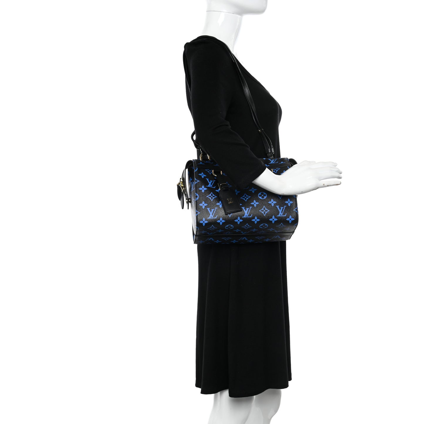 Colored Monogram Speedy Amazon PM Blue Black