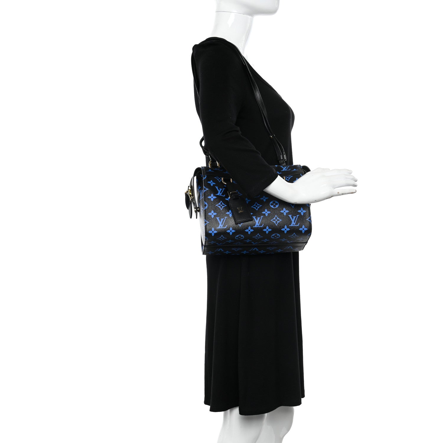 Louis Vuitton Colored Monogram Speedy Amazon PM Blue Black 2 of 9