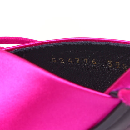 Balenciaga Satin Pointed Toe Knife Slingback Mules 39.5 Rose Fuchsia 10 of 11