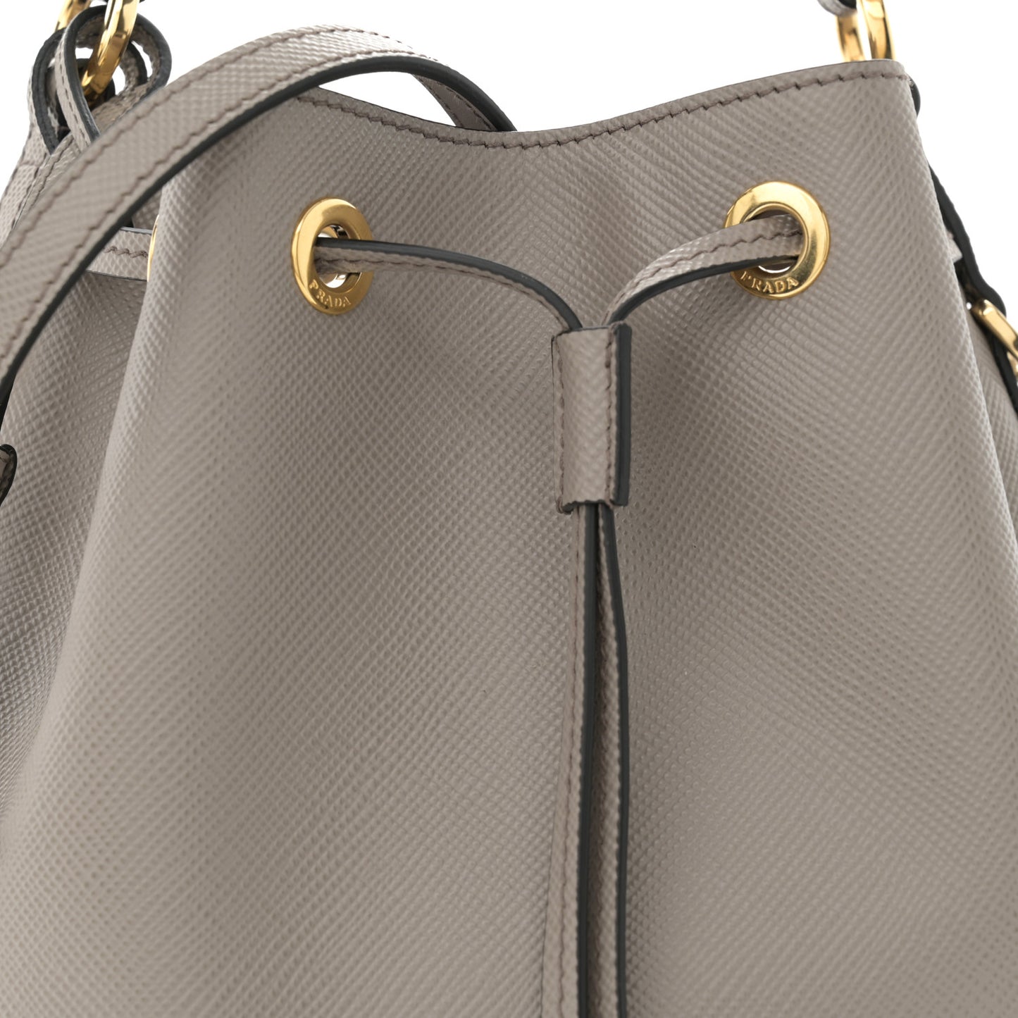 Saffiano Cuir Bucket Bag Argilla