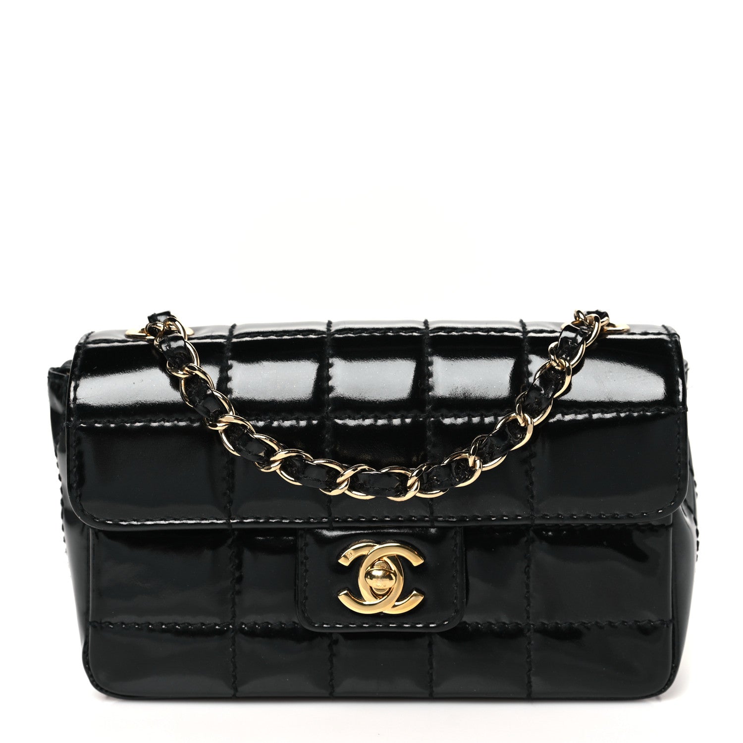Chanel Patent Quilted Mini Chocolate Bar Flap Black 1 of 11