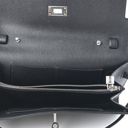 Hermes Epsom Matte Alligator Touch Kelly Wallet To Go Black 4 of 8