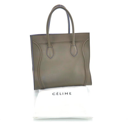 Celine Smooth Calfskin Medium Phantom Luggage Khaki Cobalt Trim 3 of 10