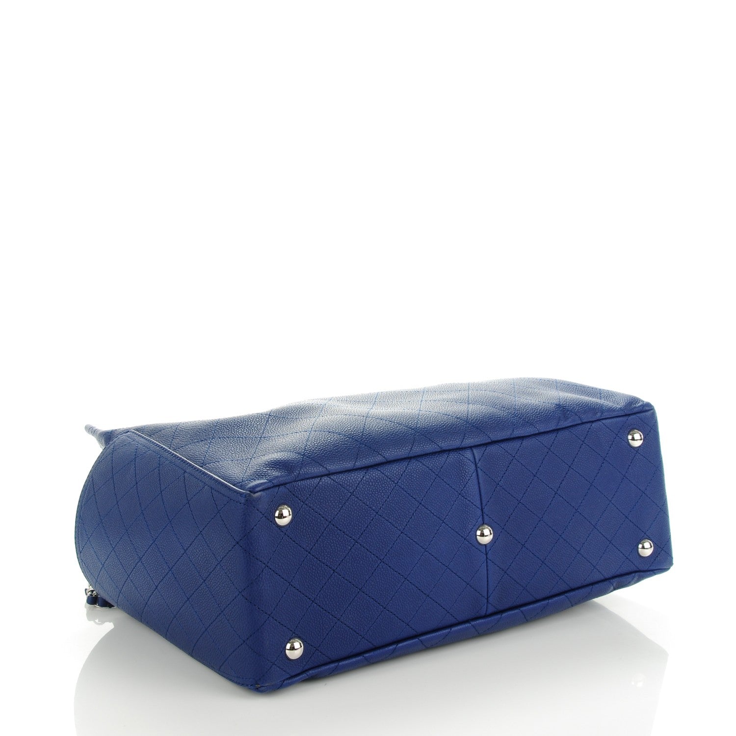 Chanel Grained Calfskin CC Pocket Tote Navy Blue 4 of 7