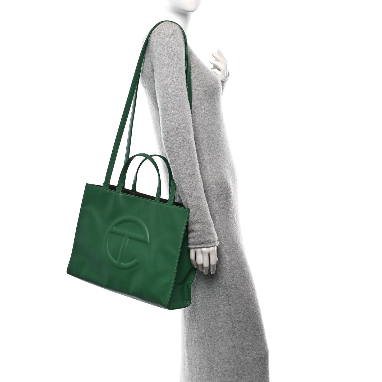 Vegan Leather Large Shopping Bag Greenscreen