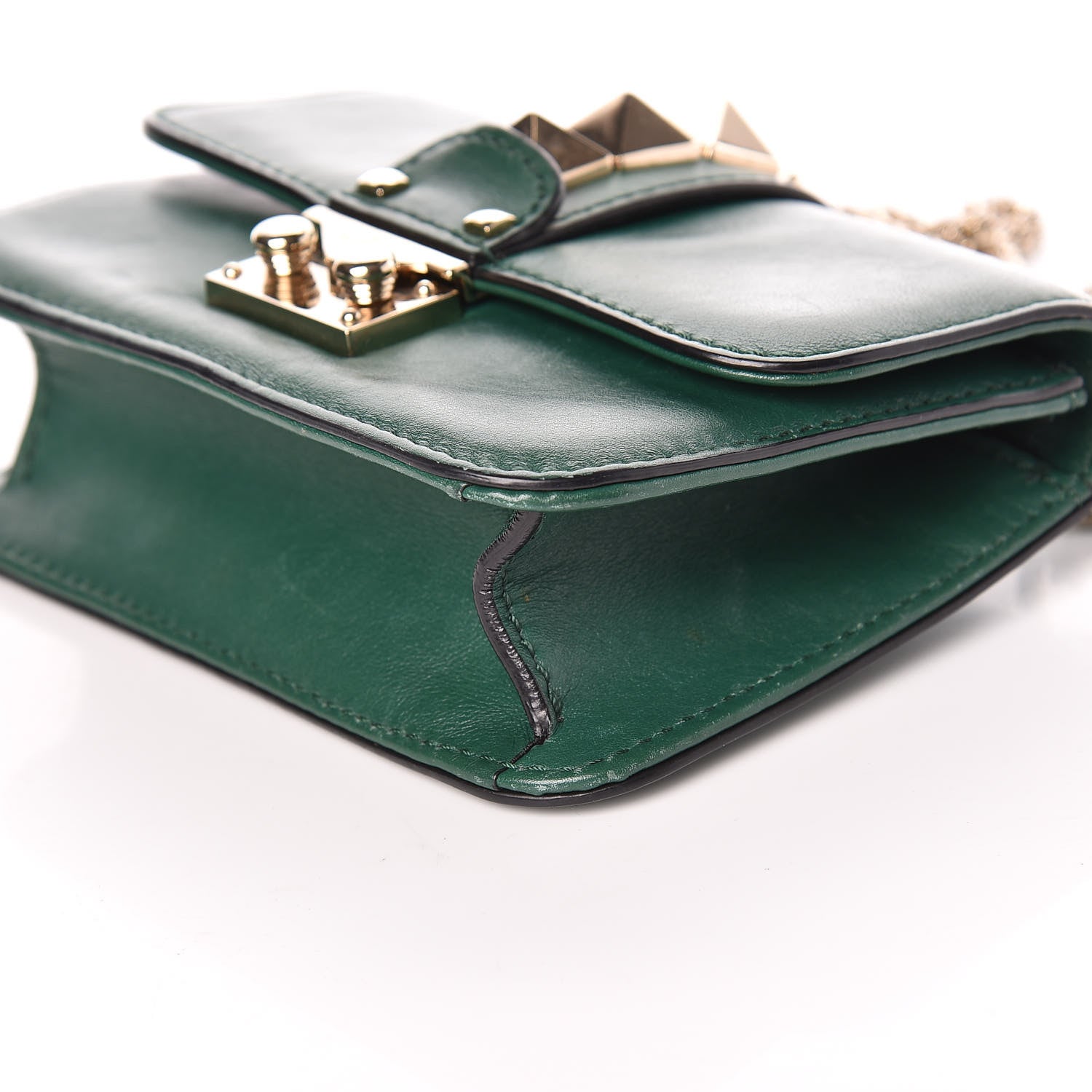Valentino Garavani Vitello Mini Glam Lock Rockstud Flap Green 11 of 11