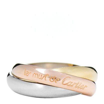 Cartier 18K Pink Yellow White Gold Classic Les Must De Cartier Trinity Ring 53 6.25 1 of 4