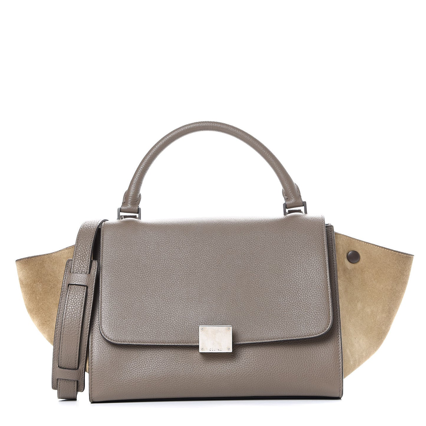 Drummed Calfskin Suede Small Trapeze Souris