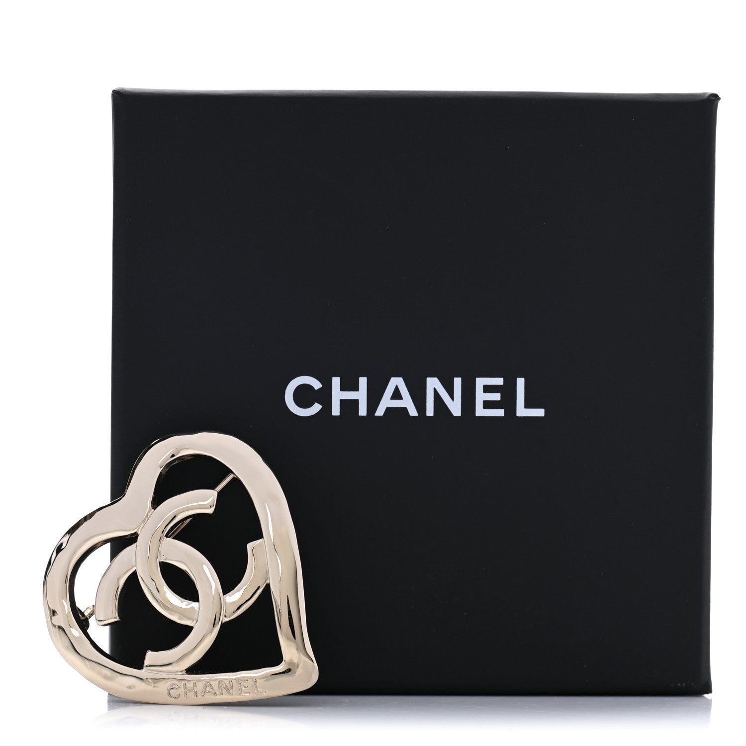 Chanel Metal CC Heart Coco In Love Brooch Gold 5 of 5