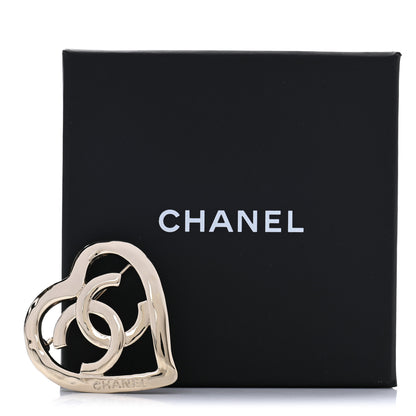 Chanel Metal CC Heart Coco In Love Brooch Gold 5 of 5